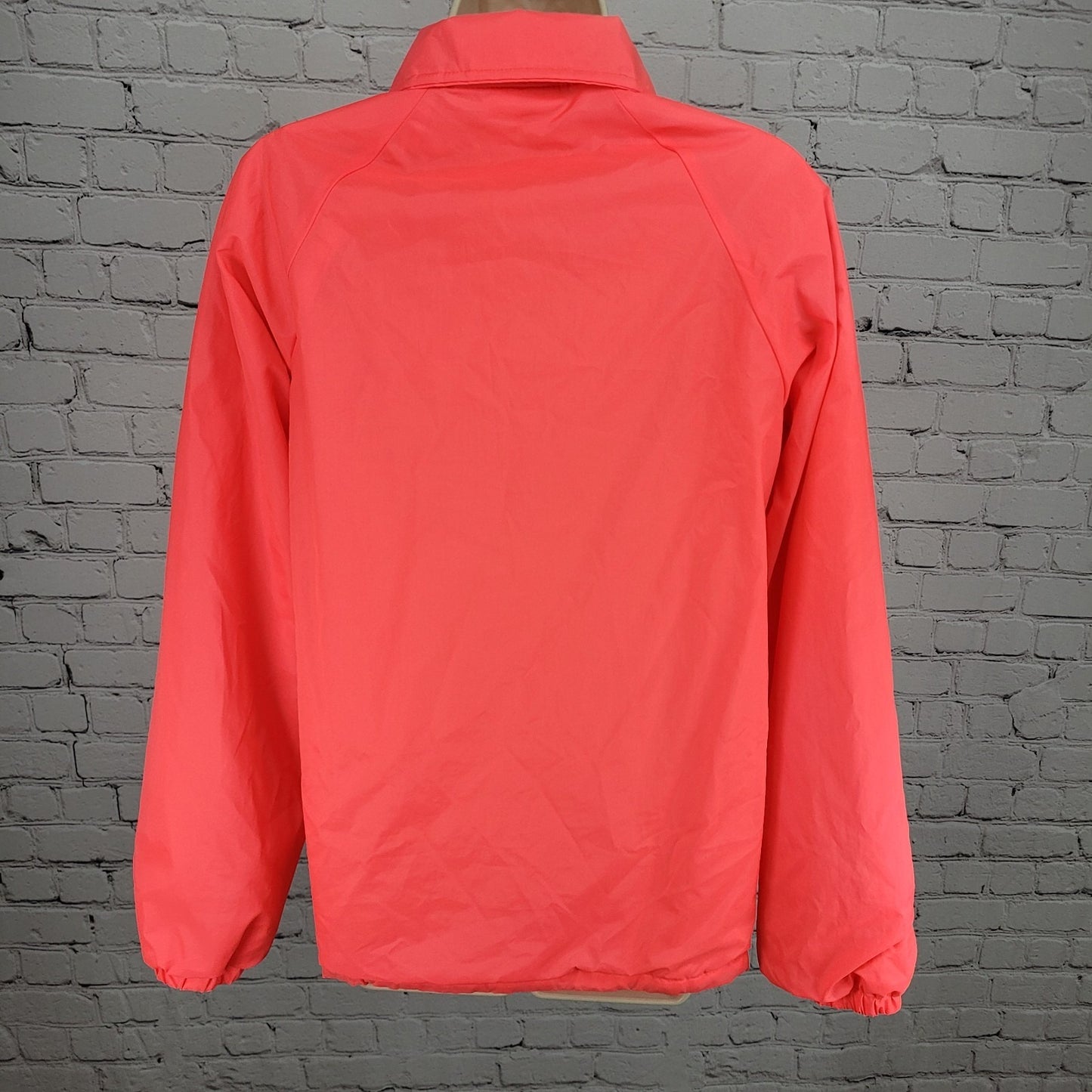 Hartwell Neon Pink Snap Lightweight Windbreaker Jacket USA Made Size Medium M