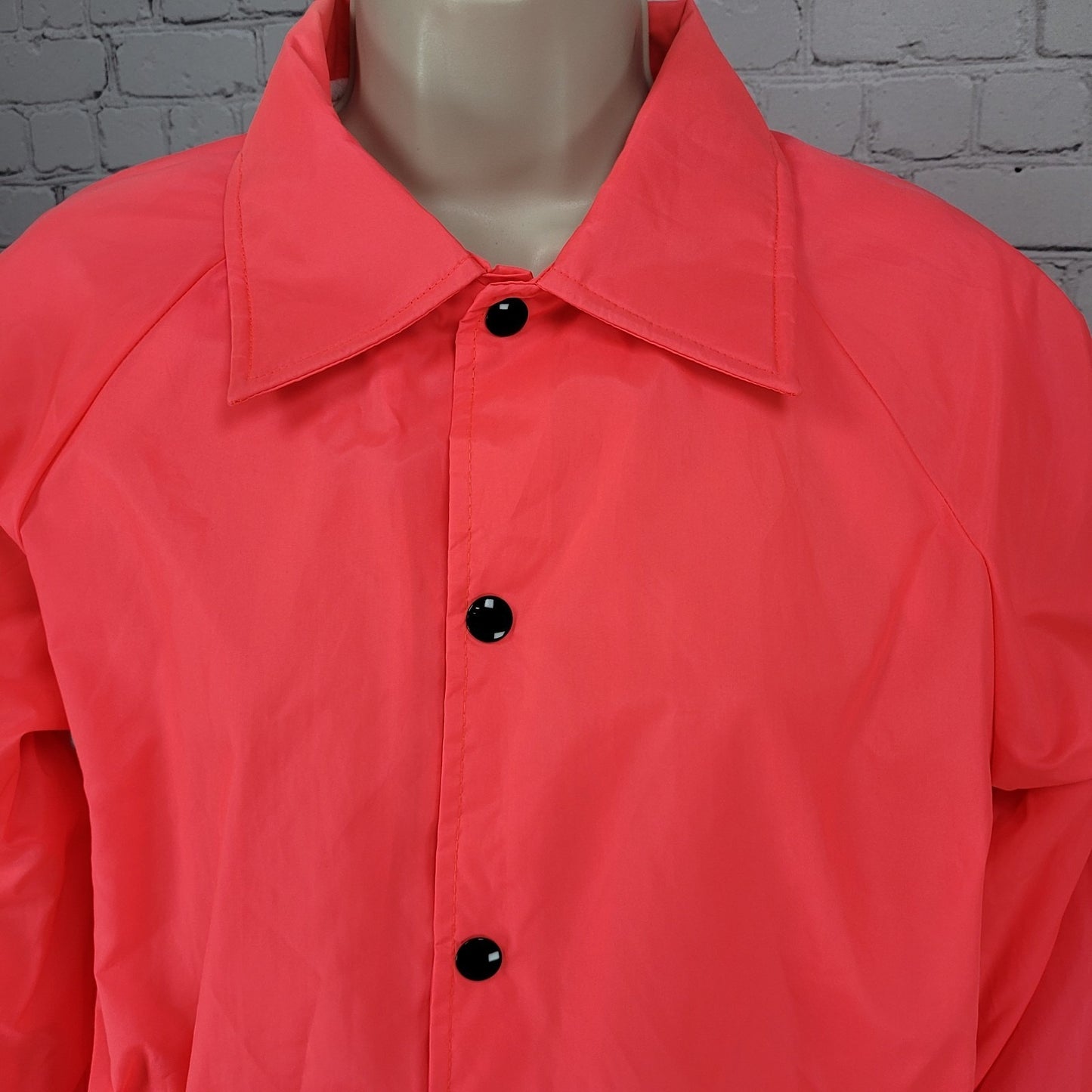 Hartwell Neon Pink Snap Lightweight Windbreaker Jacket USA Made Size Medium M
