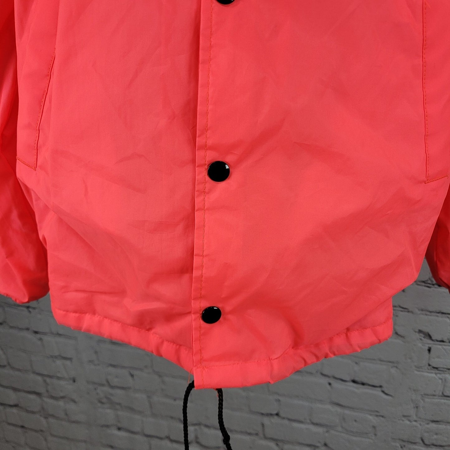 Hartwell Neon Pink Snap Lightweight Windbreaker Jacket USA Made Size Medium M