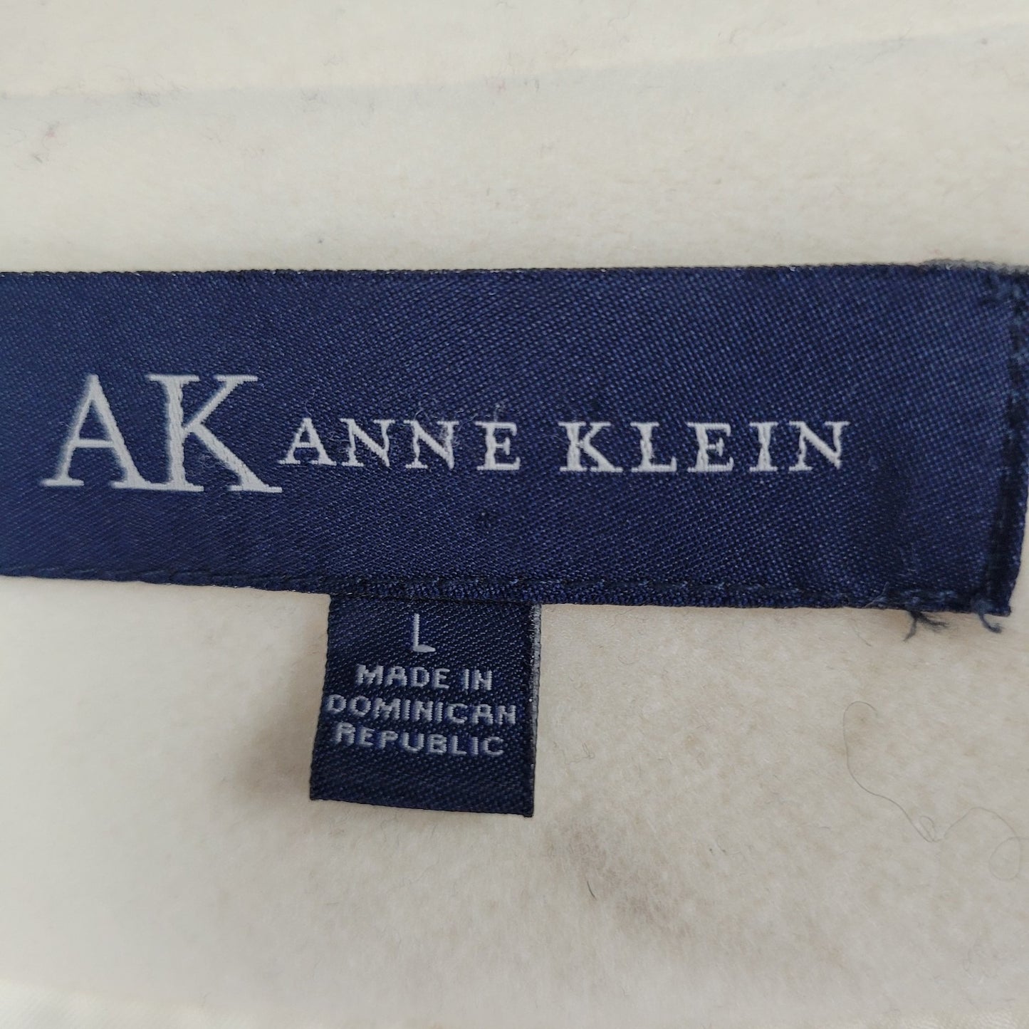 Anne Klein Ivory Wool Blend Buttoned Collared Pockets Lined Over Coat Large L