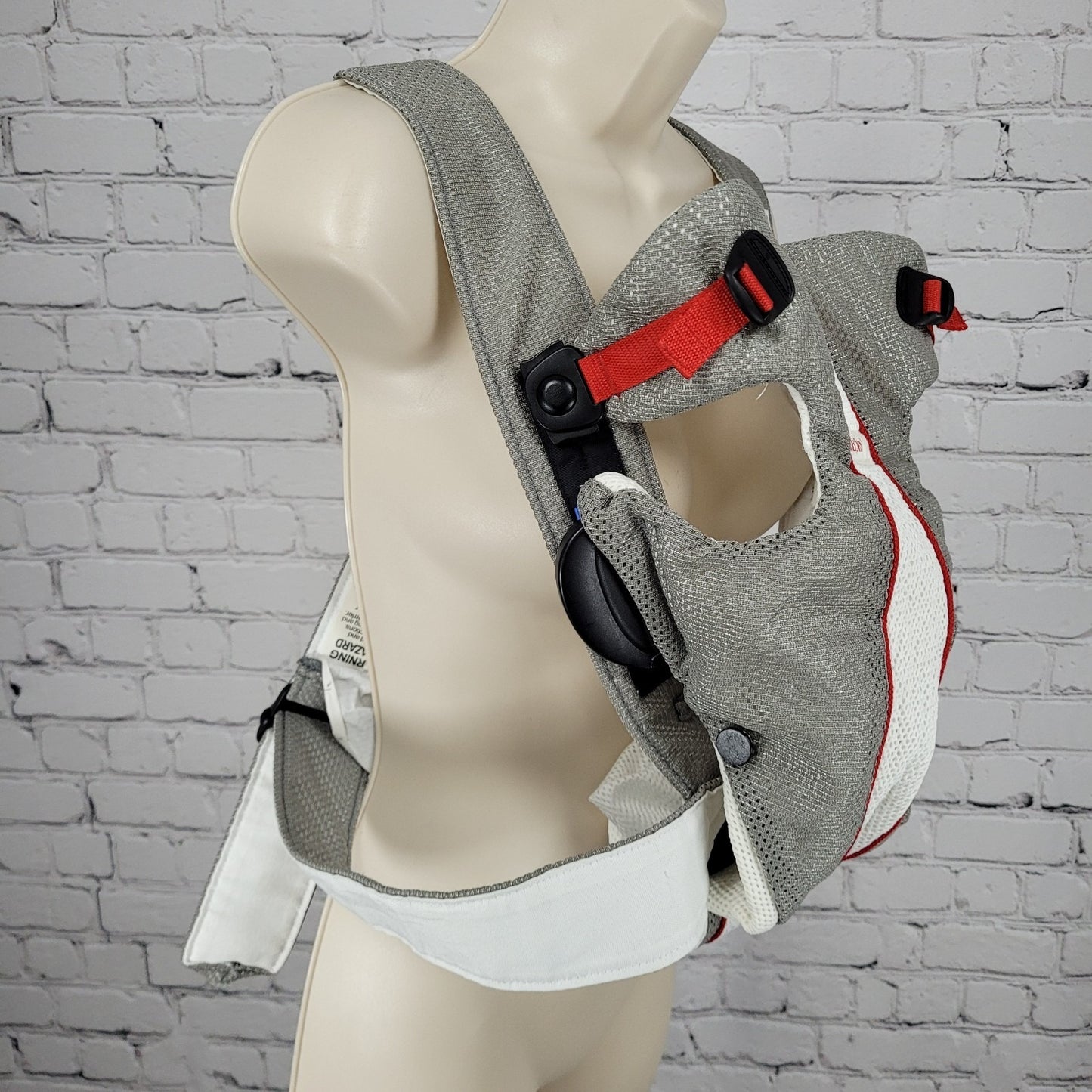 Baby Bjorn Grey White Mesh Adjustable Baby Infant Carrier 8-25lbs