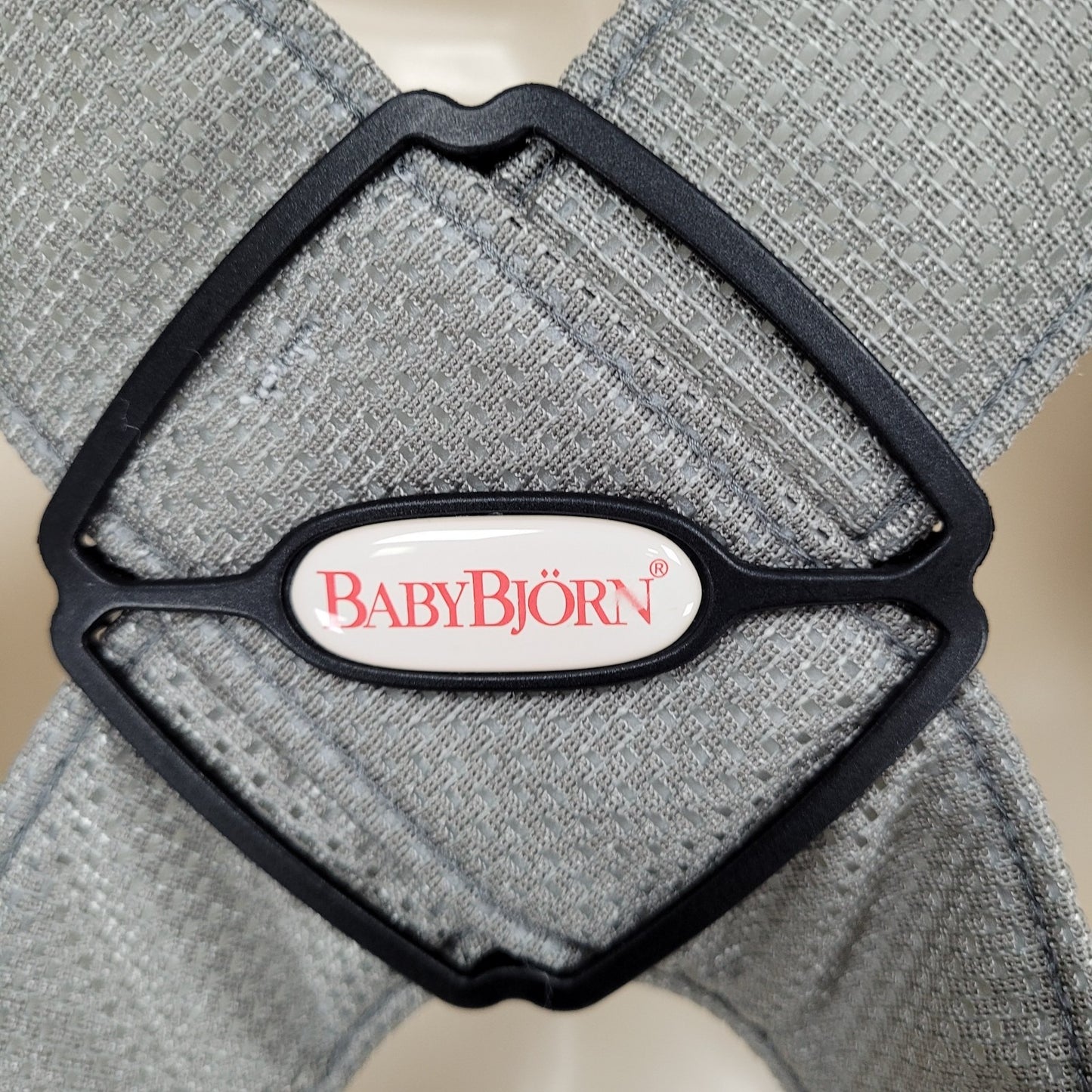 Baby Bjorn Grey White Mesh Adjustable Baby Infant Carrier 8-25lbs