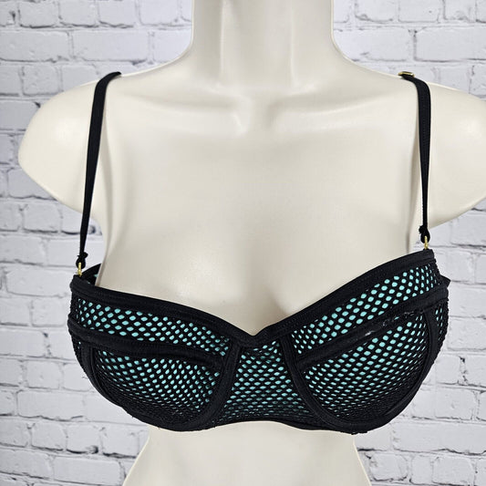 Damsel Teal Green Push Up Padded Swim Suit Bikini Top Size Medium M