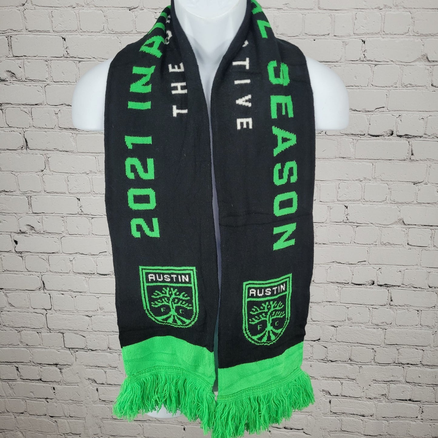 Austin FC 2021 Inaugural Season The Oak Collective Verde Listos Black Scarf