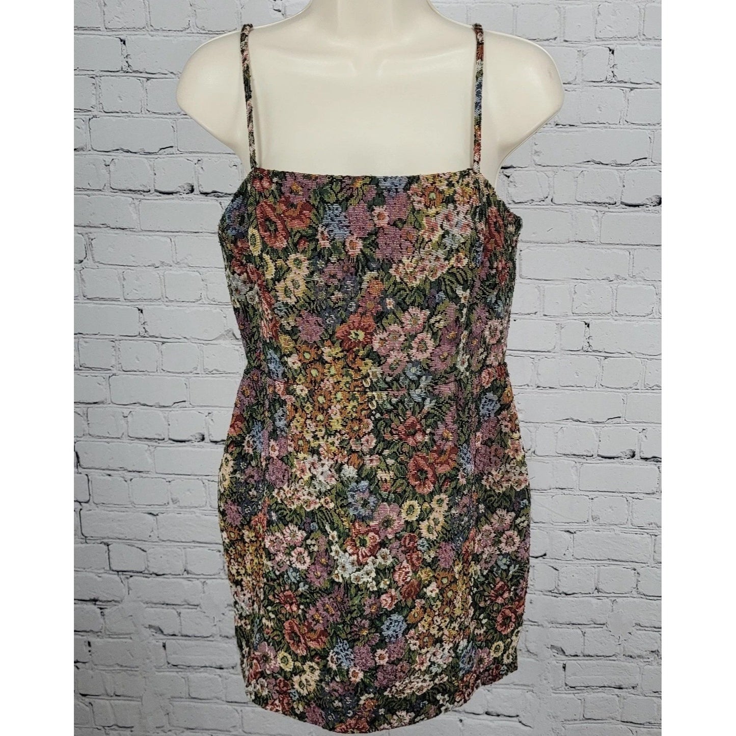 Urban Outfitters Multicolor Woven Floral Strappy Stretch Mini Dress Medium M