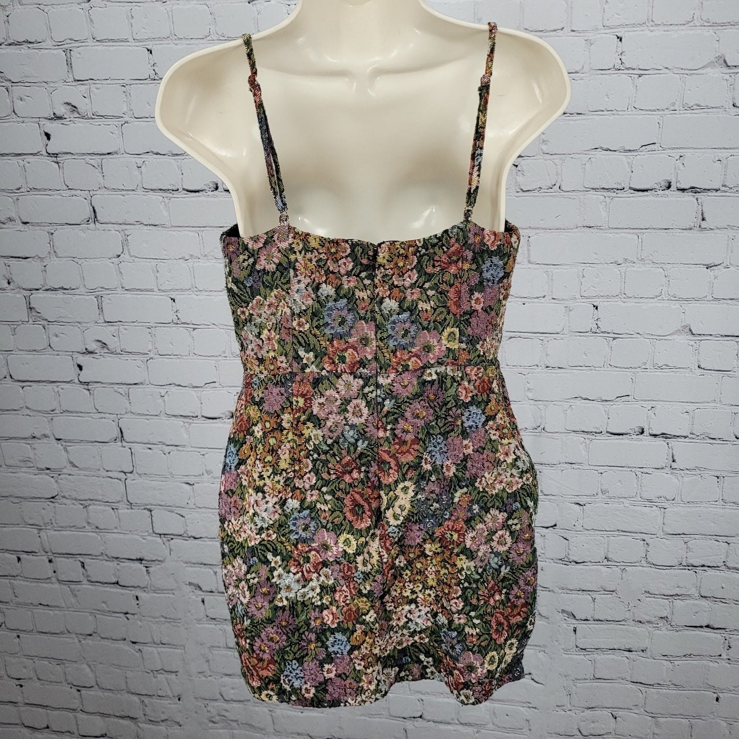 Urban Outfitters Multicolor Woven Floral Strappy Stretch Mini Dress Medium M