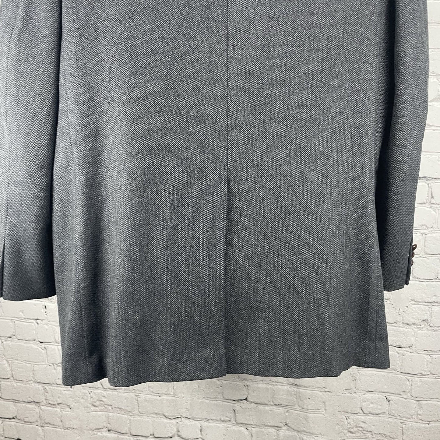 Hickey Freeman Grey Wool 2 Button Vented Blazer Sport Coat USA Made Size 44L