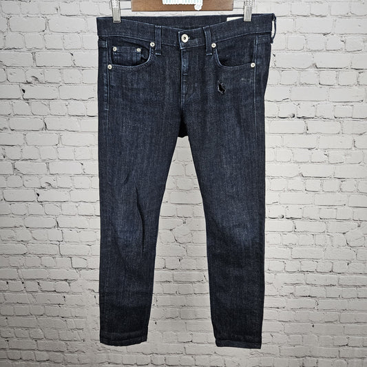 Rag & Bone Blue Dre Dark Wash Denim Mid Rise Skinny Jeans USA 27 (30x27.5)