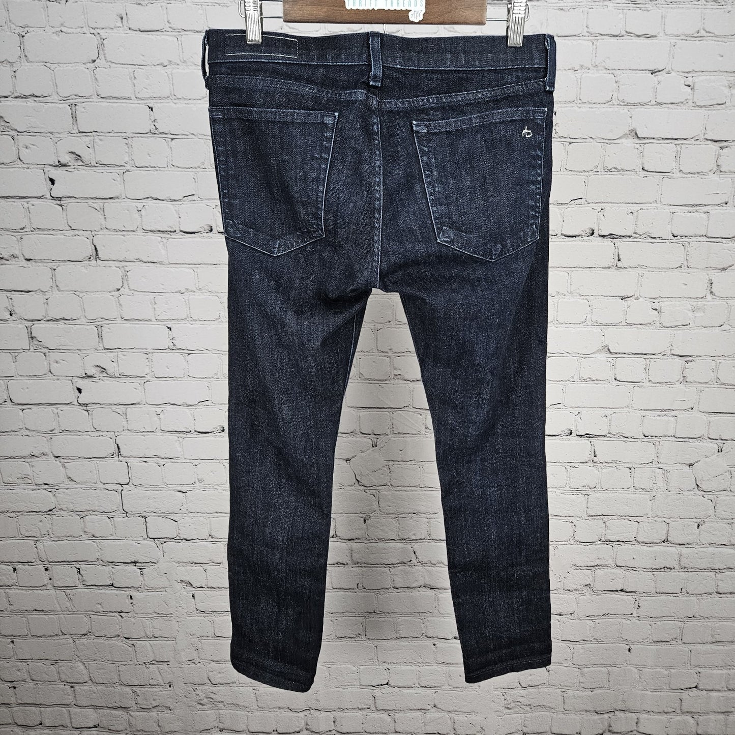 Rag & Bone Blue Dre Dark Wash Denim Mid Rise Skinny Jeans USA 27 (30x27.5)