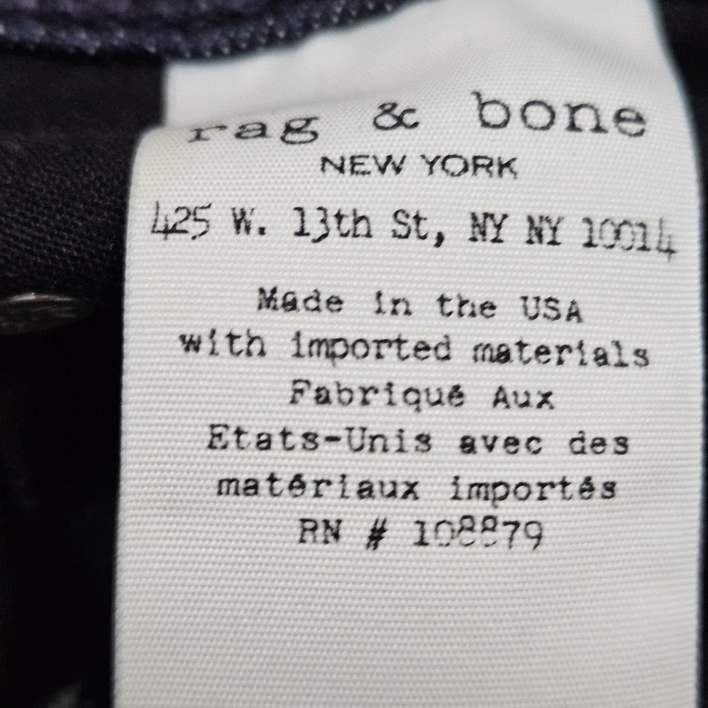 Rag & Bone Blue Dre Dark Wash Denim Mid Rise Skinny Jeans USA 27 (30x27.5)
