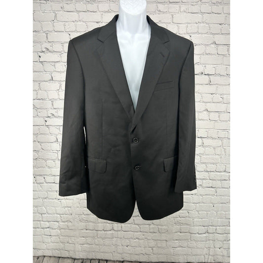 Jos A Bank Signature Gold Solid Black Two Button Wool Blazer Jacket Men’s 43L