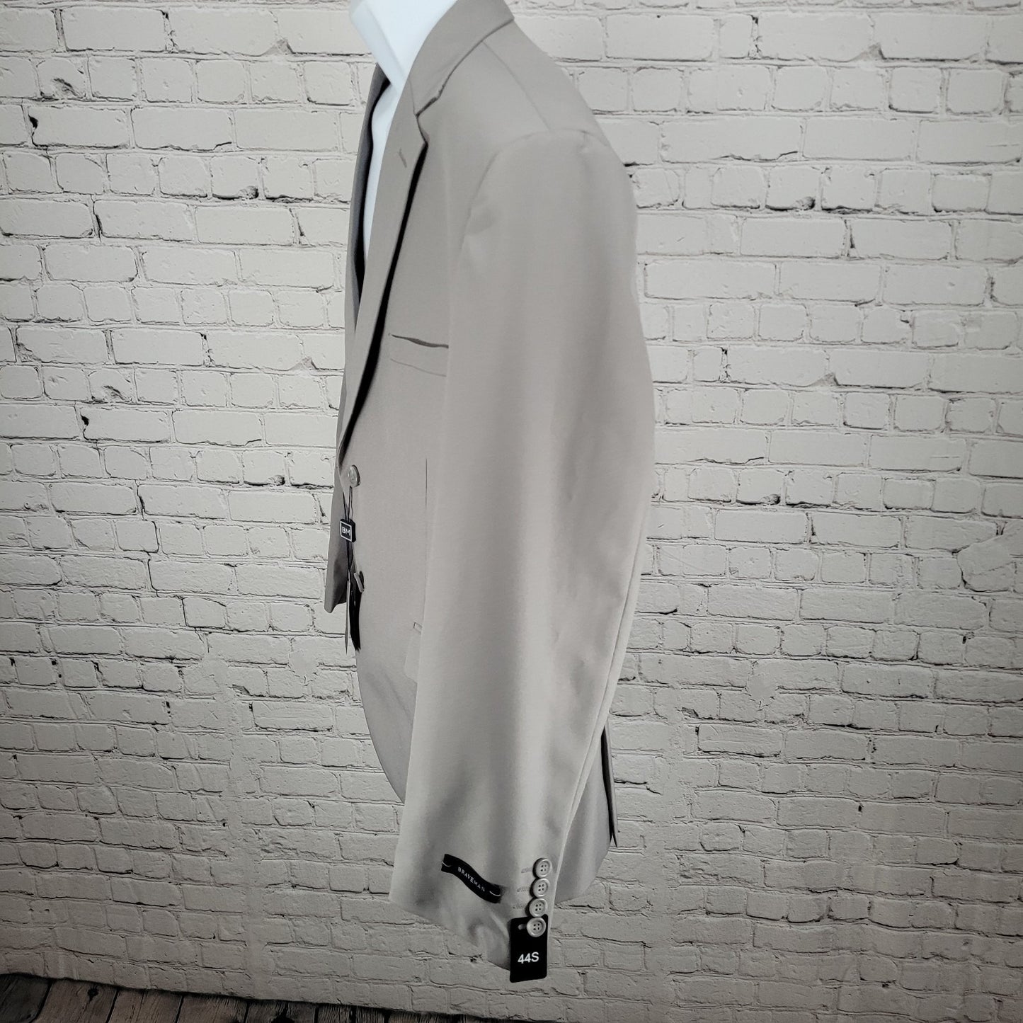 NWT Braveman Grey Slim Fit 2 Button Double Vent Blazer Suit Jacket Size 44S