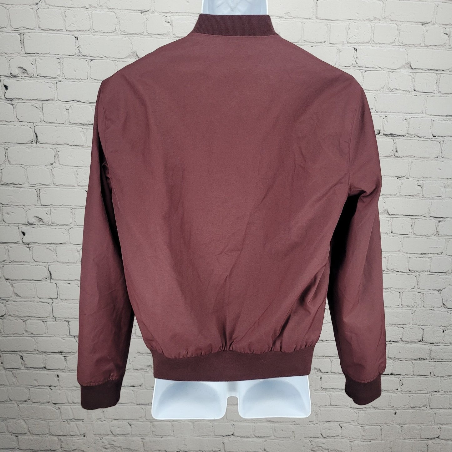 Bonobos Burgundy Lightweight Zip Lined Inner Pockets Bomber Jacket Small S