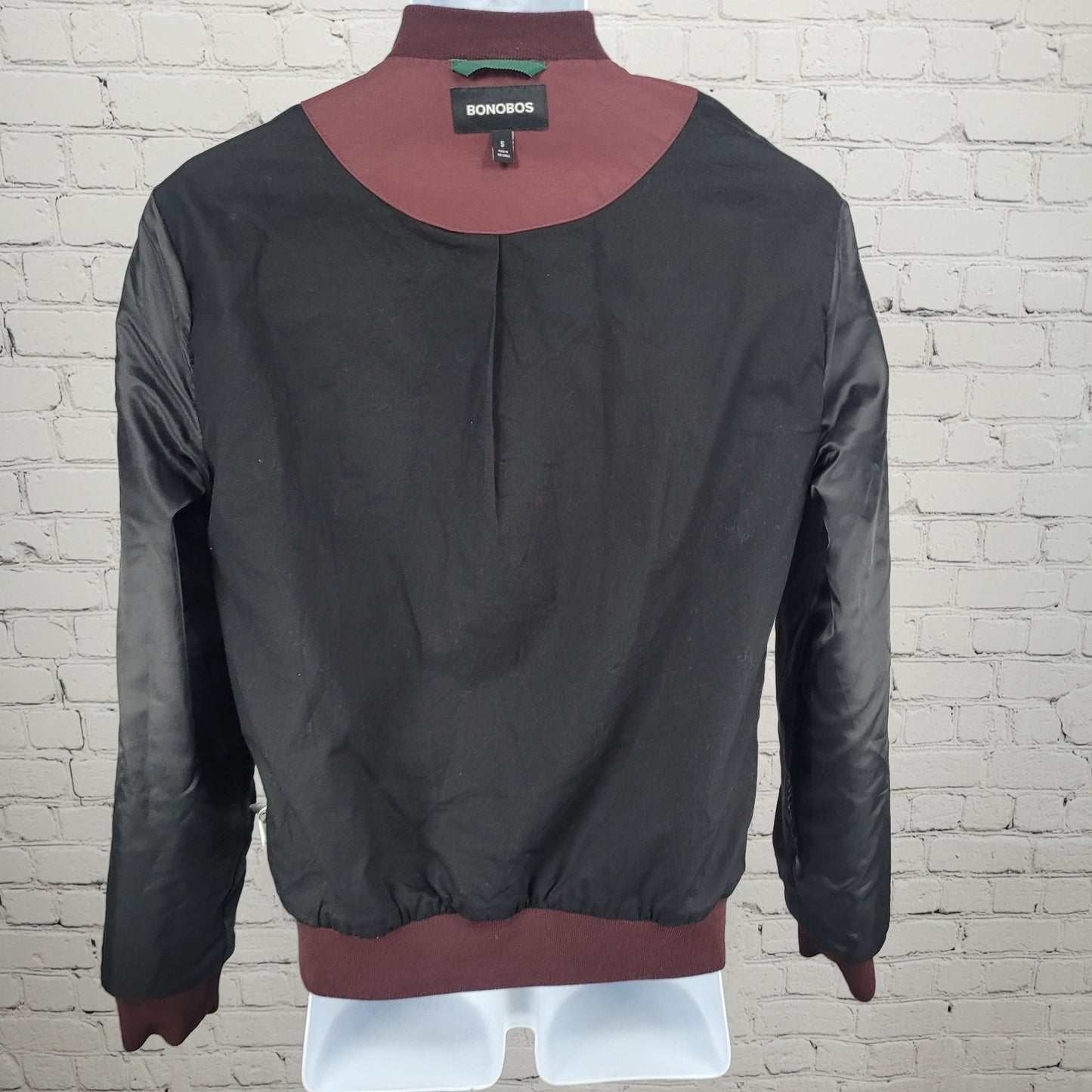 Bonobos Burgundy Lightweight Zip Lined Inner Pockets Bomber Jacket Small S