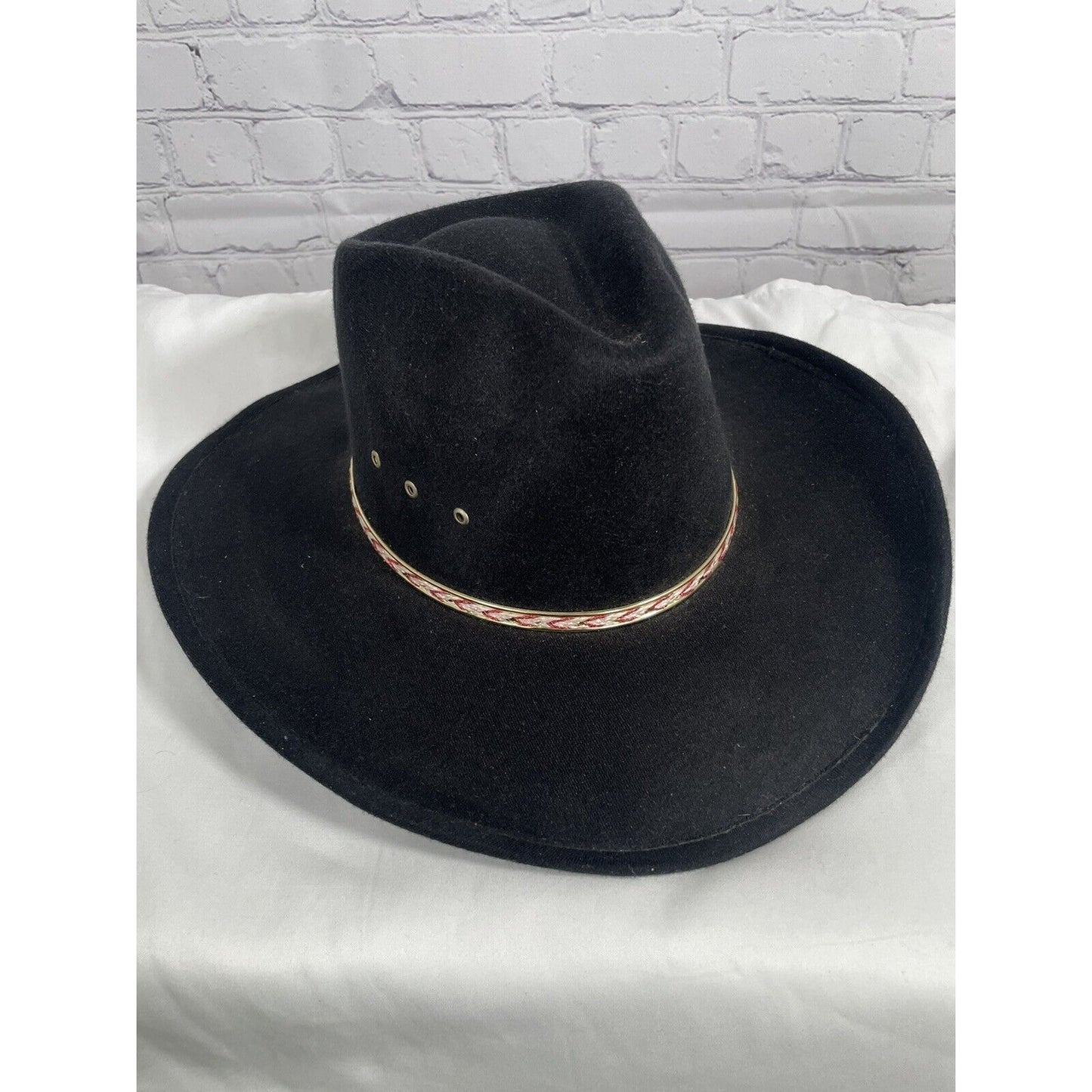 Western Express Inc Black Felt Banded Cowboy Hat Size S/M