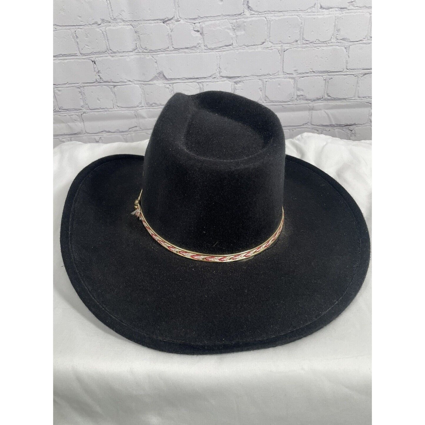 Western Express Inc Black Felt Banded Cowboy Hat Size S/M