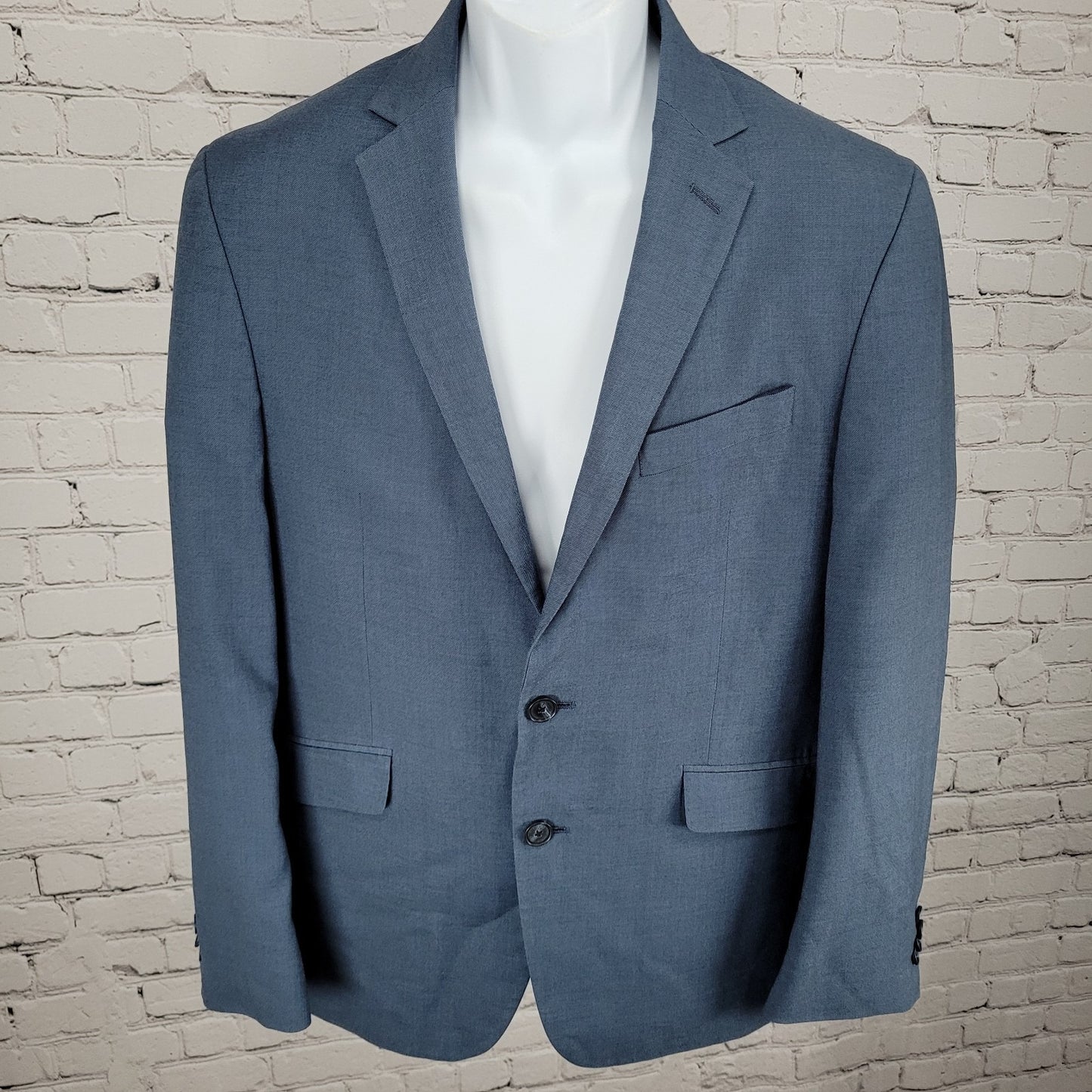 Kenneth Cole Reaction Blue 2 Button Vented Blazer Sport Coat Size 40S