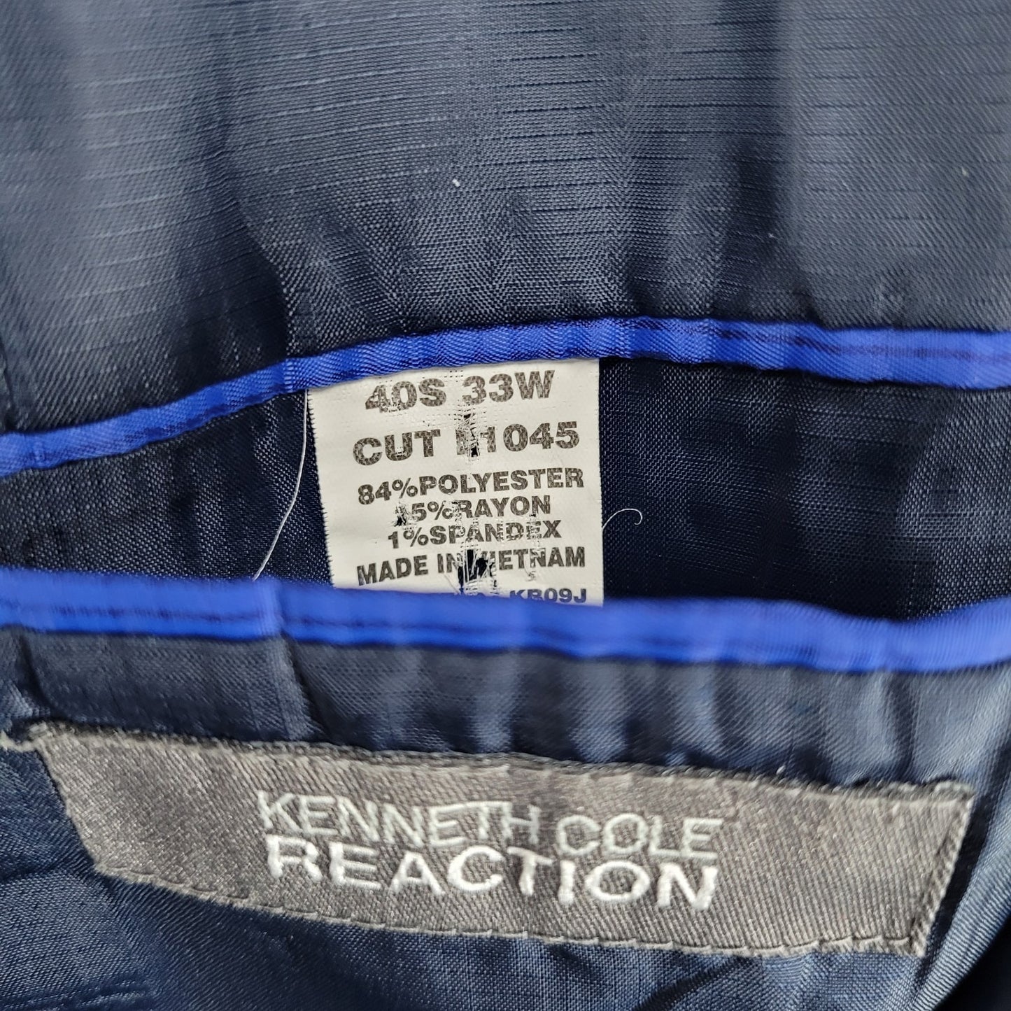 Kenneth Cole Reaction Blue 2 Button Vented Blazer Sport Coat Size 40S