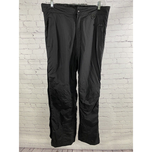 Roffe Black Waterproof Breathable Adjustable Waist Side Zip Ski Snow Pants L