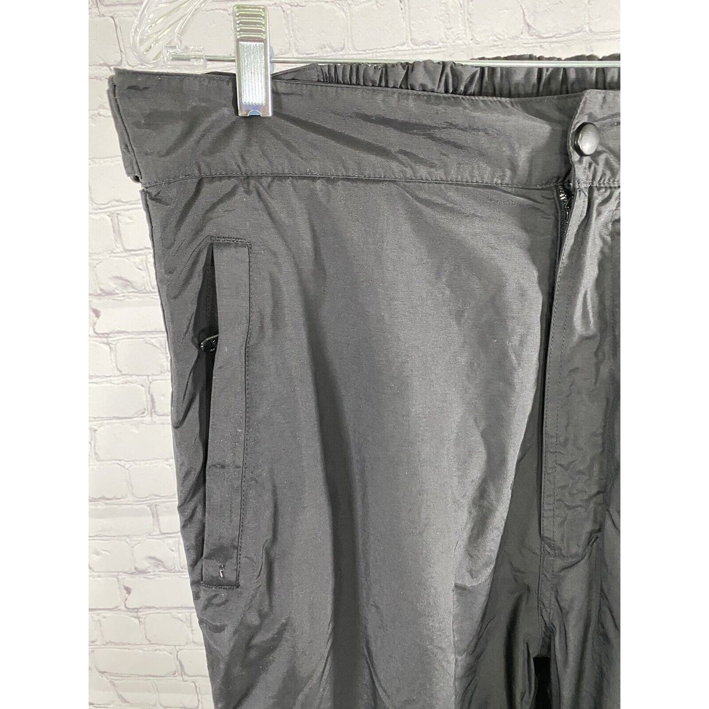 Roffe Black Waterproof Breathable Adjustable Waist Side Zip Ski Snow Pants L