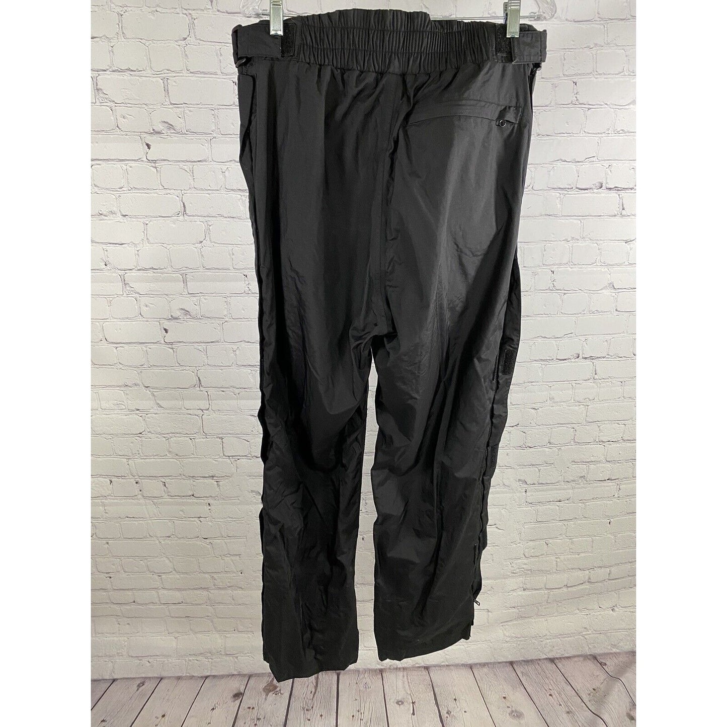 Roffe Black Waterproof Breathable Adjustable Waist Side Zip Ski Snow Pants L