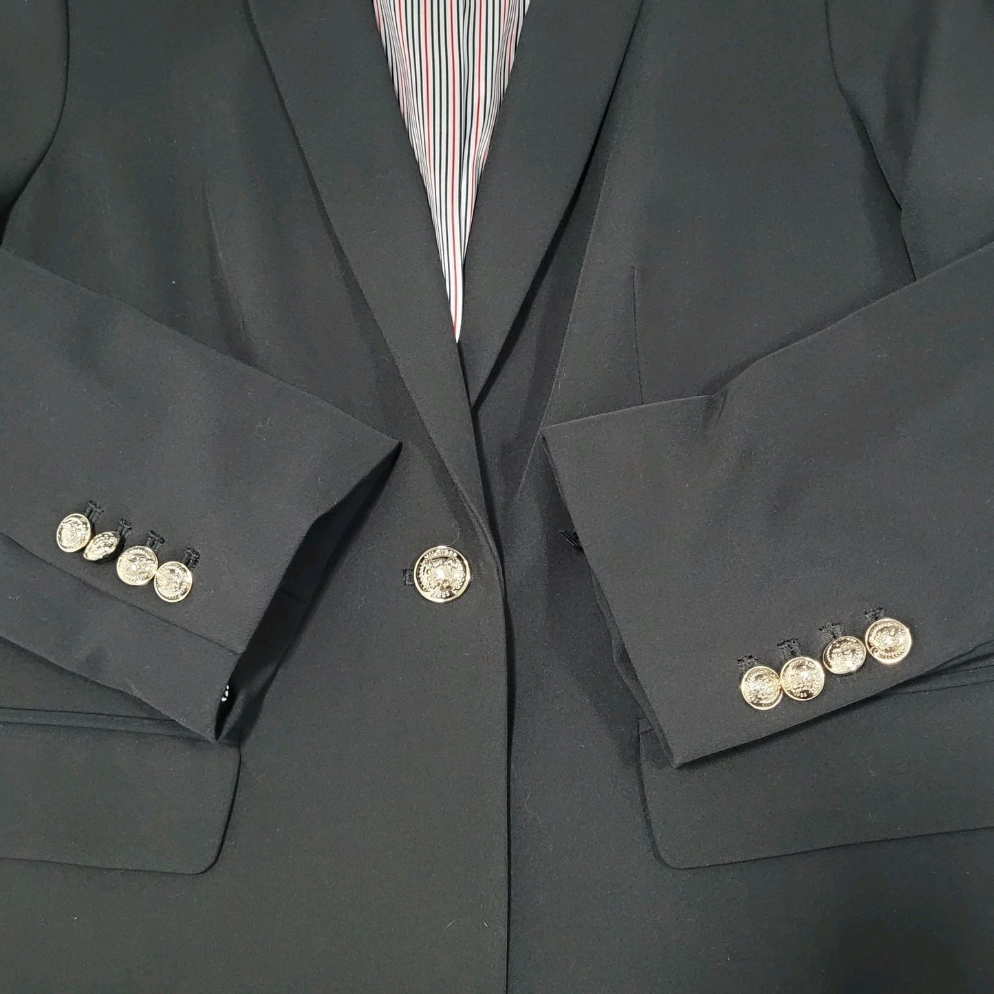 Tommy Hilfiger Black Stretch 1 Button Vented Peak Blazer Suit Jacket 14
