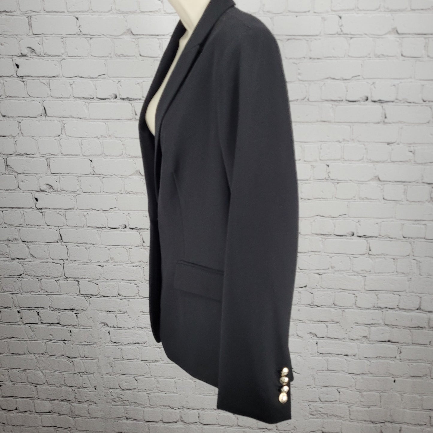 Tommy Hilfiger Black Stretch 1 Button Vented Peak Blazer Suit Jacket 14