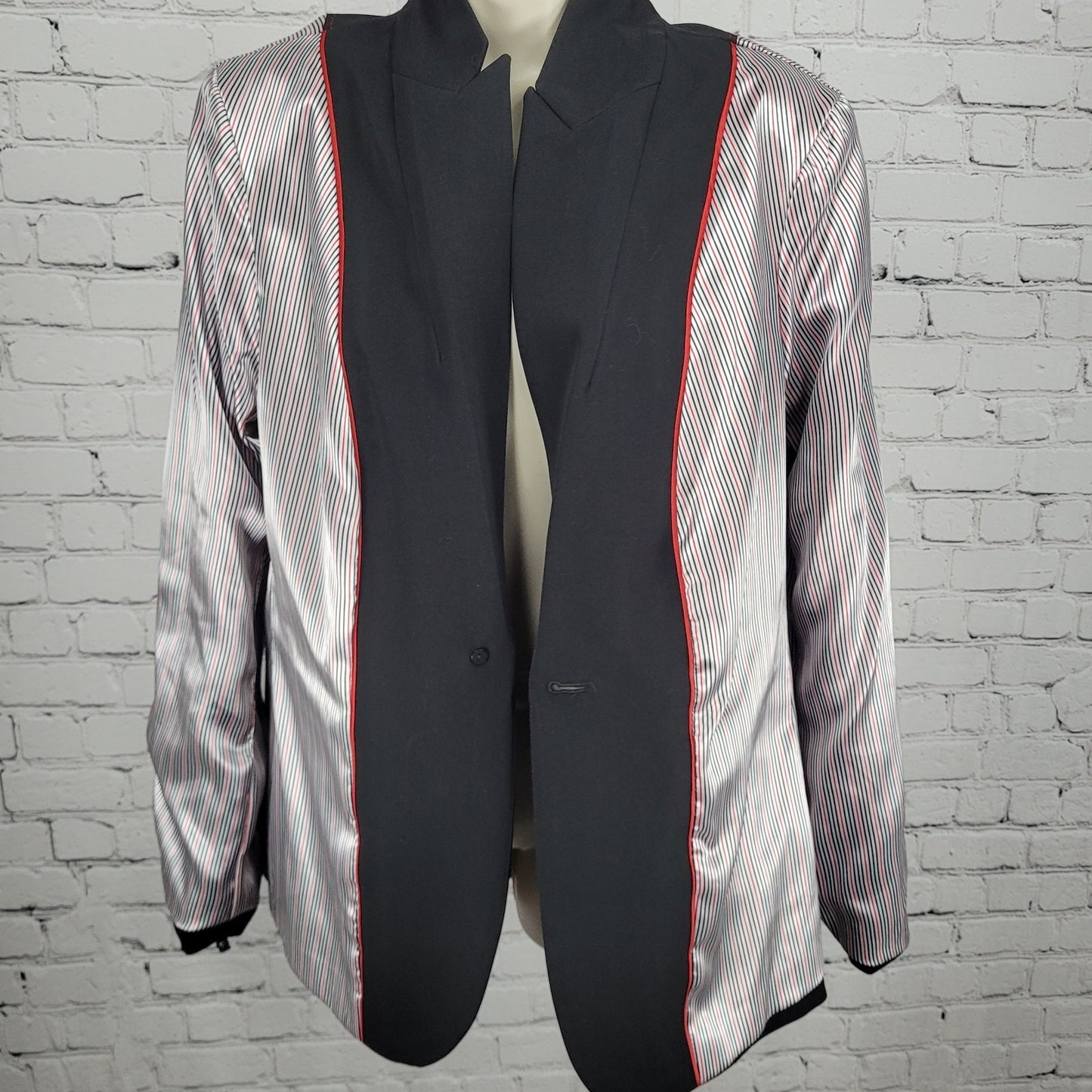 Tommy Hilfiger Black Stretch 1 Button Vented Peak Blazer Suit Jacket 14