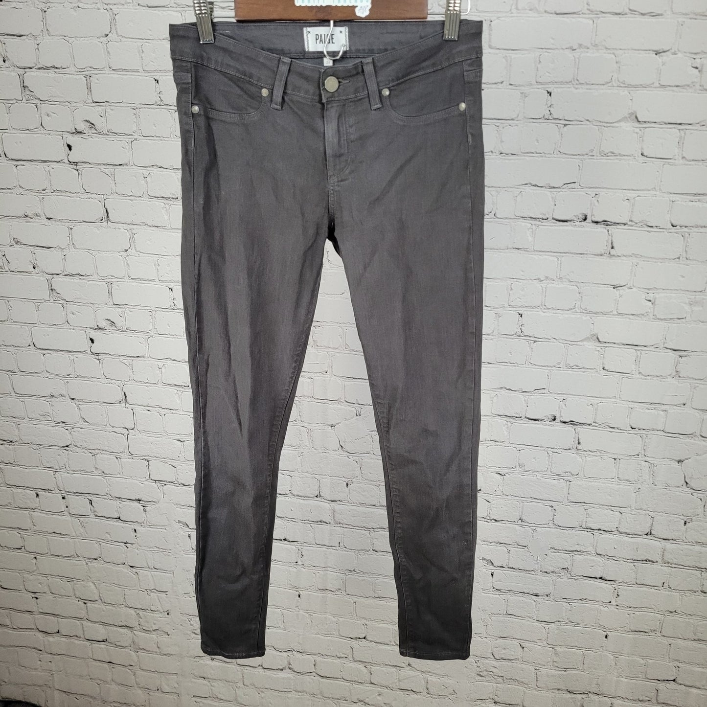 Paige Denim Grey Verdugo Ankle Skinny Jeggings Jeans USA Made Size 28 (28x27)