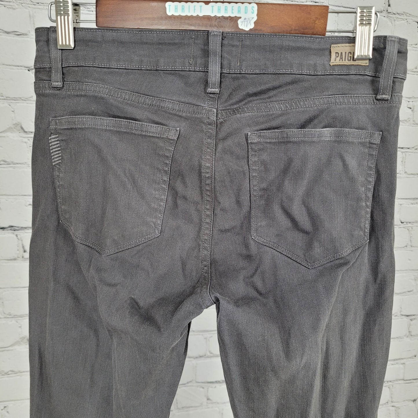Paige Denim Grey Verdugo Ankle Skinny Jeggings Jeans USA Made Size 28 (28x27)