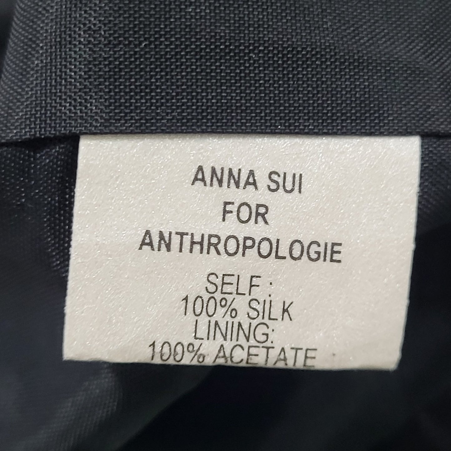 Anna Sui Anthropologie Green 100% Silk Sleeveless Lined Midi Dress 12 *defects