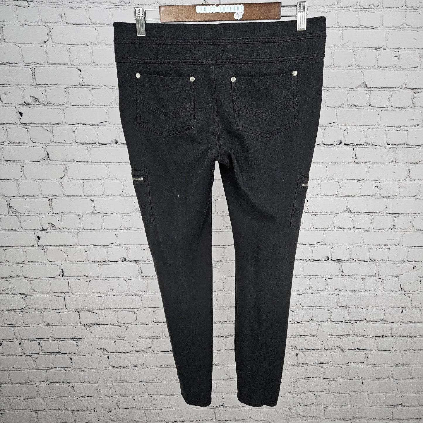 Athleta Charcoal Stretch Cargo Pocket Activewear Slim Taper Leg Pants 6 (30x28)