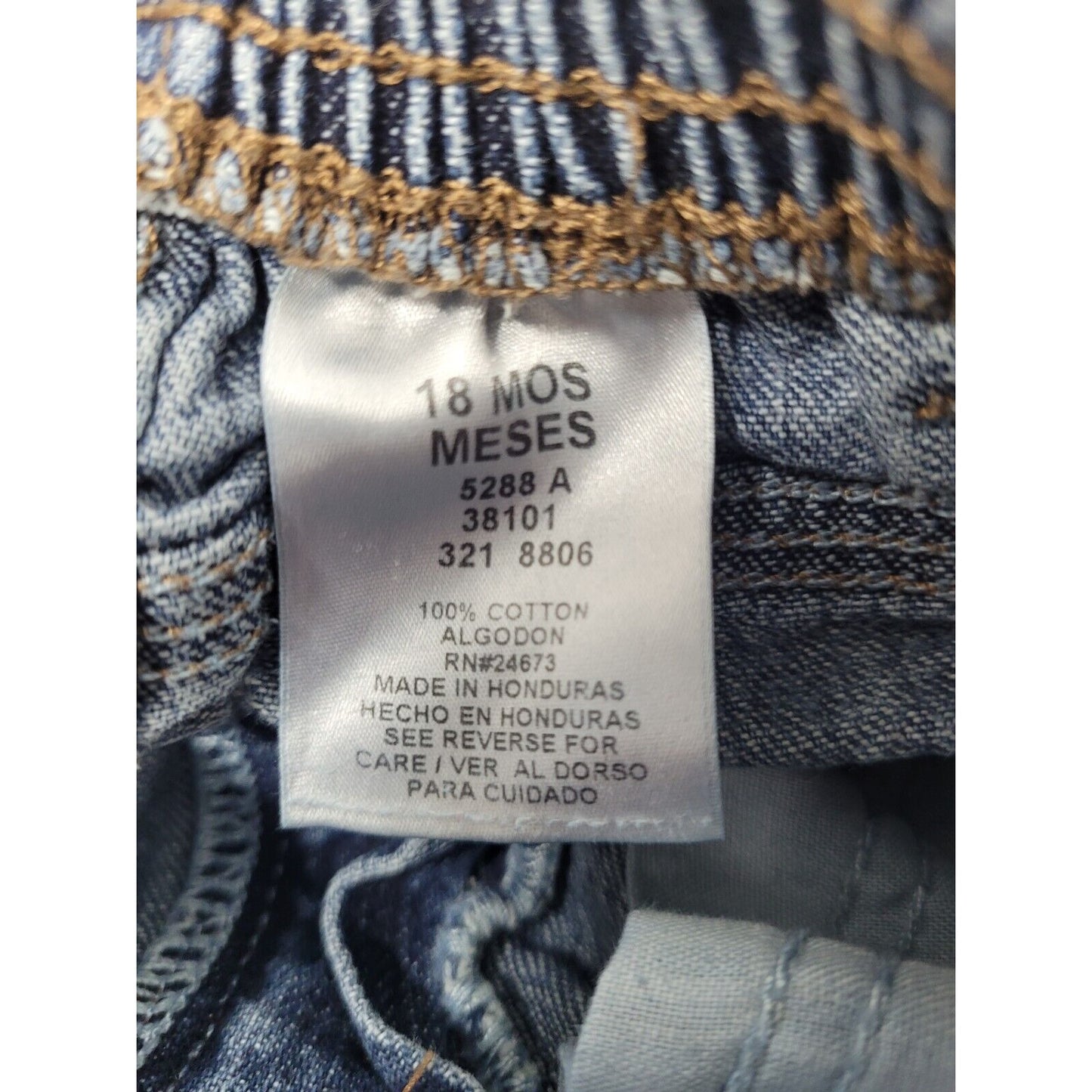 Toddler Arizona Blue Jeans 100% Cotton Elastic Waist Size 18 Months