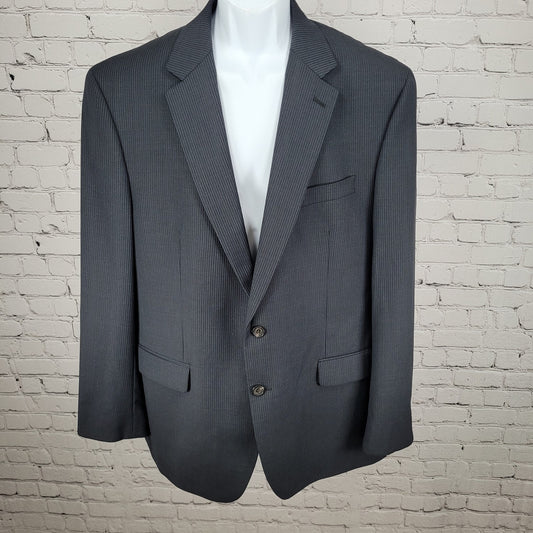Ralph Ralph Lauren Blue 100% Wool Pinstriped 2 Button Blazer Sport Coat Size 46R
