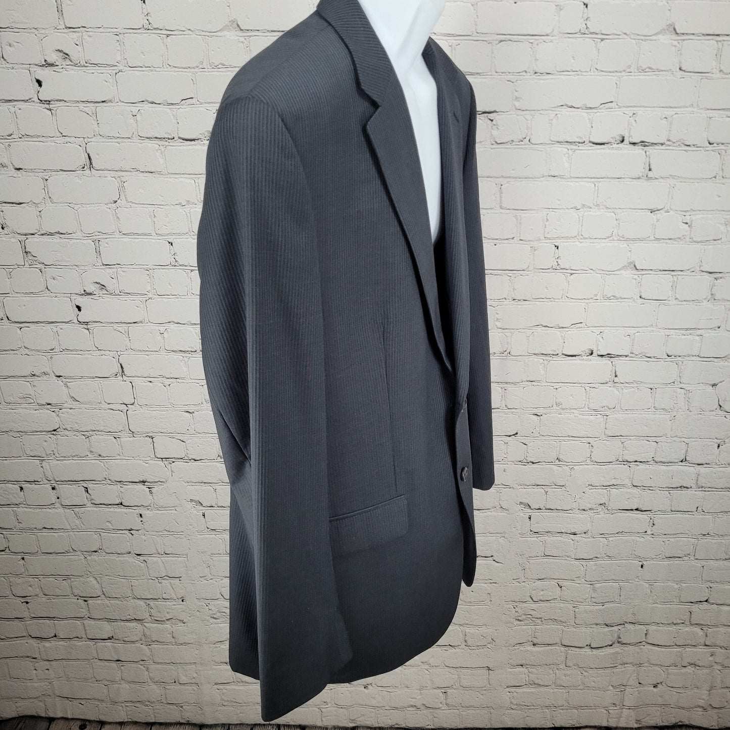 Ralph Ralph Lauren Blue 100% Wool Pinstriped 2 Button Blazer Sport Coat Size 46R
