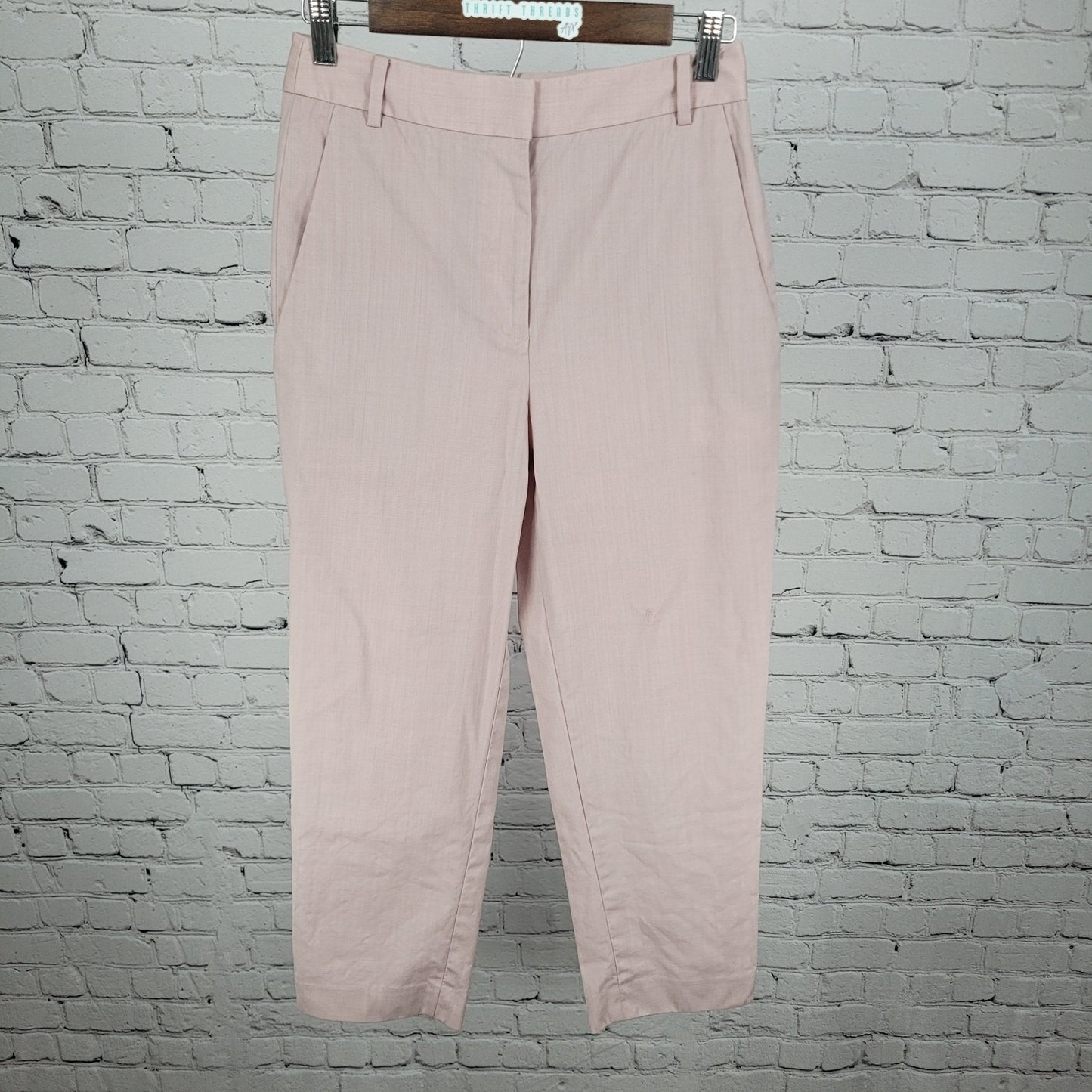 Tibi Nordstrom Pink Wool Stretch High Rise Ankle Dress Pants Size 2 (26x25)