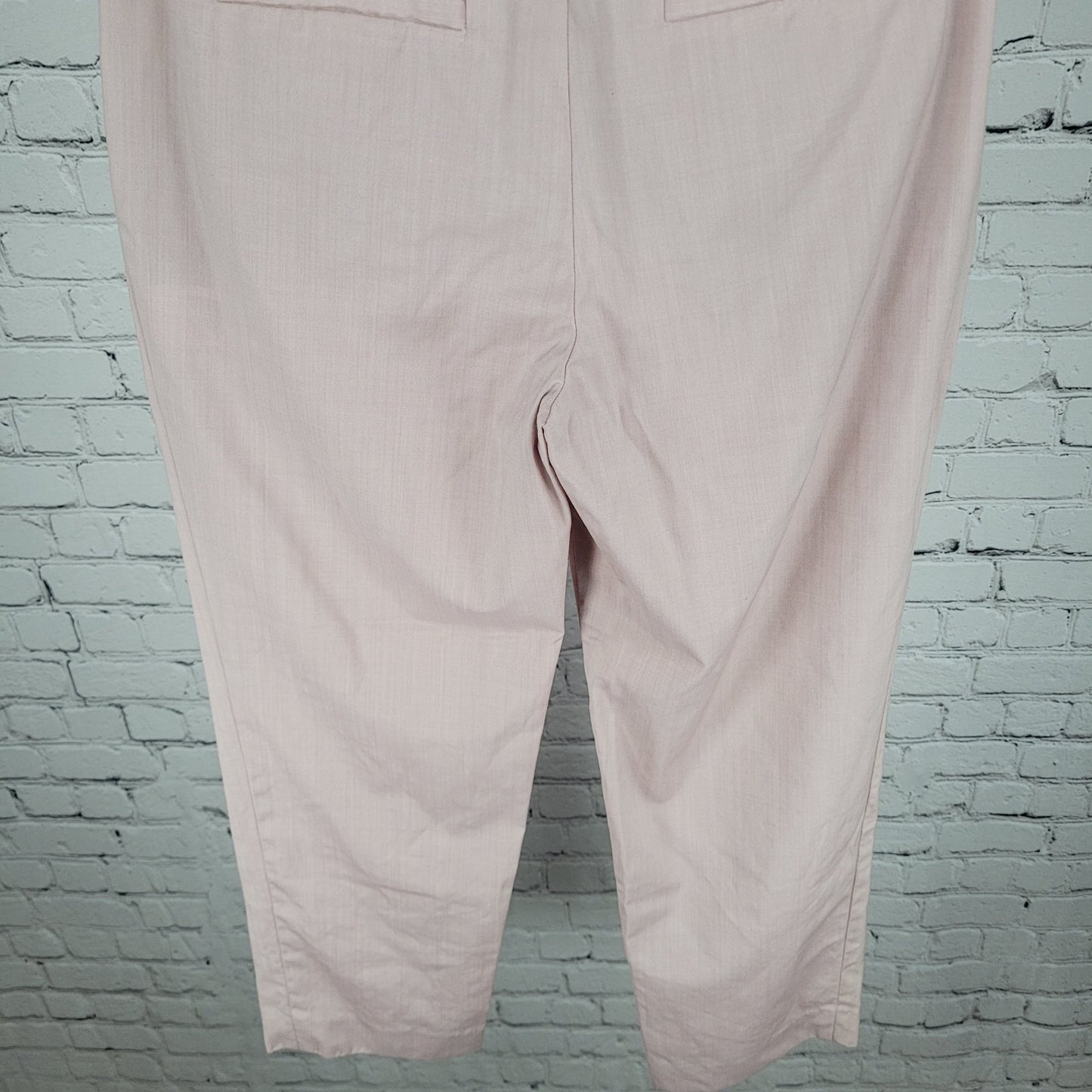 Tibi Nordstrom Pink Wool Stretch High Rise Ankle Dress Pants Size 2 (26x25)