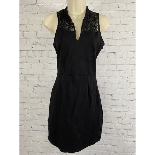 BB Dakota Black High Neck Sheath Knee Length Dress Size XS