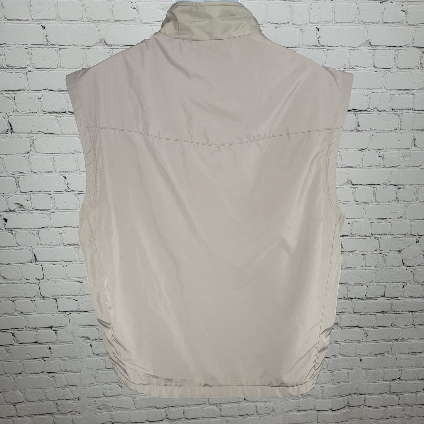 Greg Norman Tasso Elba Beige Fleece Lined Lightweight Zipped Vest Size XL