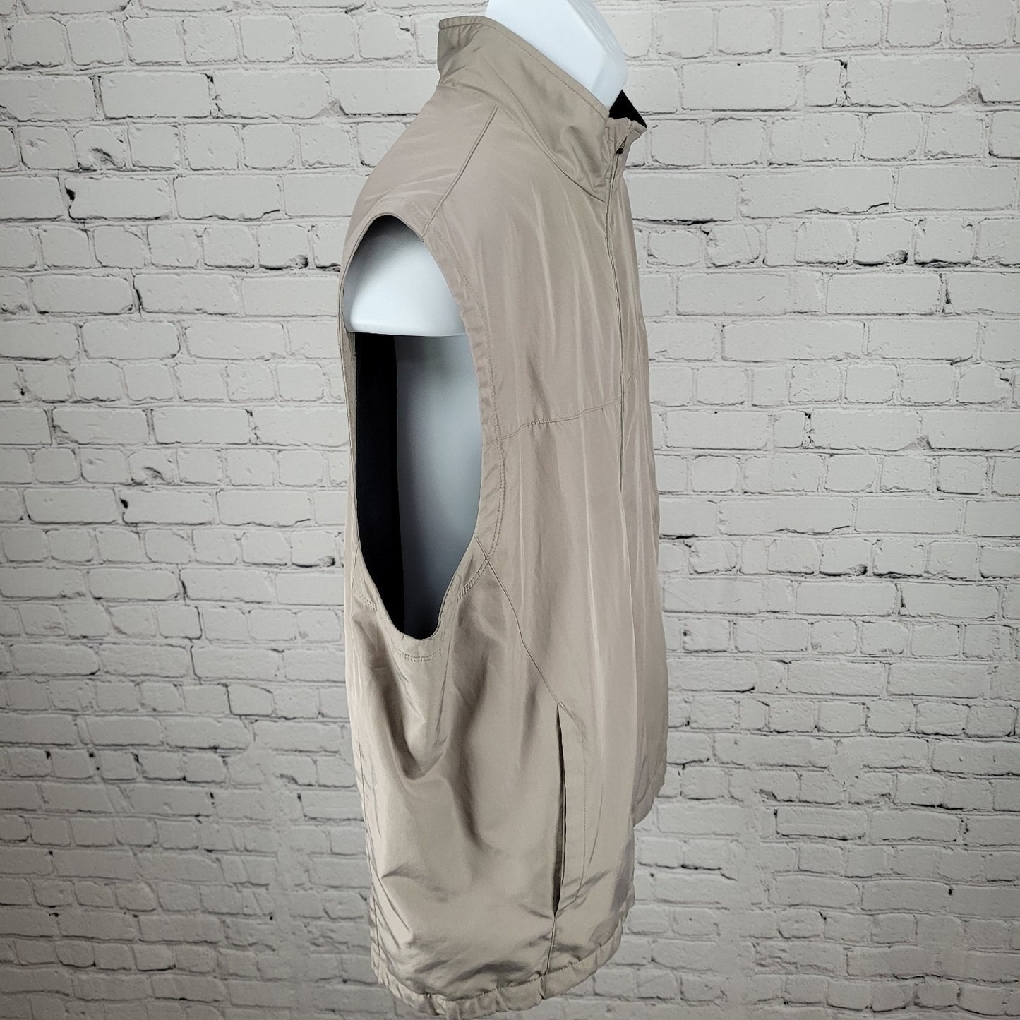 Greg Norman Tasso Elba Beige Fleece Lined Lightweight Zipped Vest Size XL