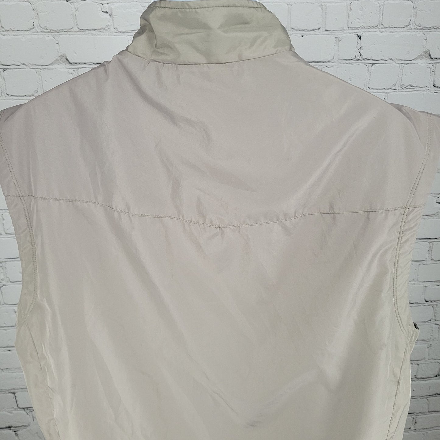 Greg Norman Tasso Elba Beige Fleece Lined Lightweight Zipped Vest Size XL