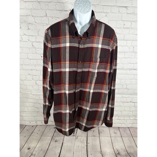 The Foundry Supply Co Colorful Long Sleeve Button Down Flannel Shirt Men XLT