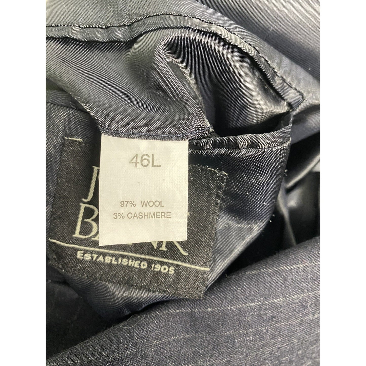 Jos A Bank Blue Pinstriped Wool Cashmere Three Button Blazer Jacket Men’s 46L