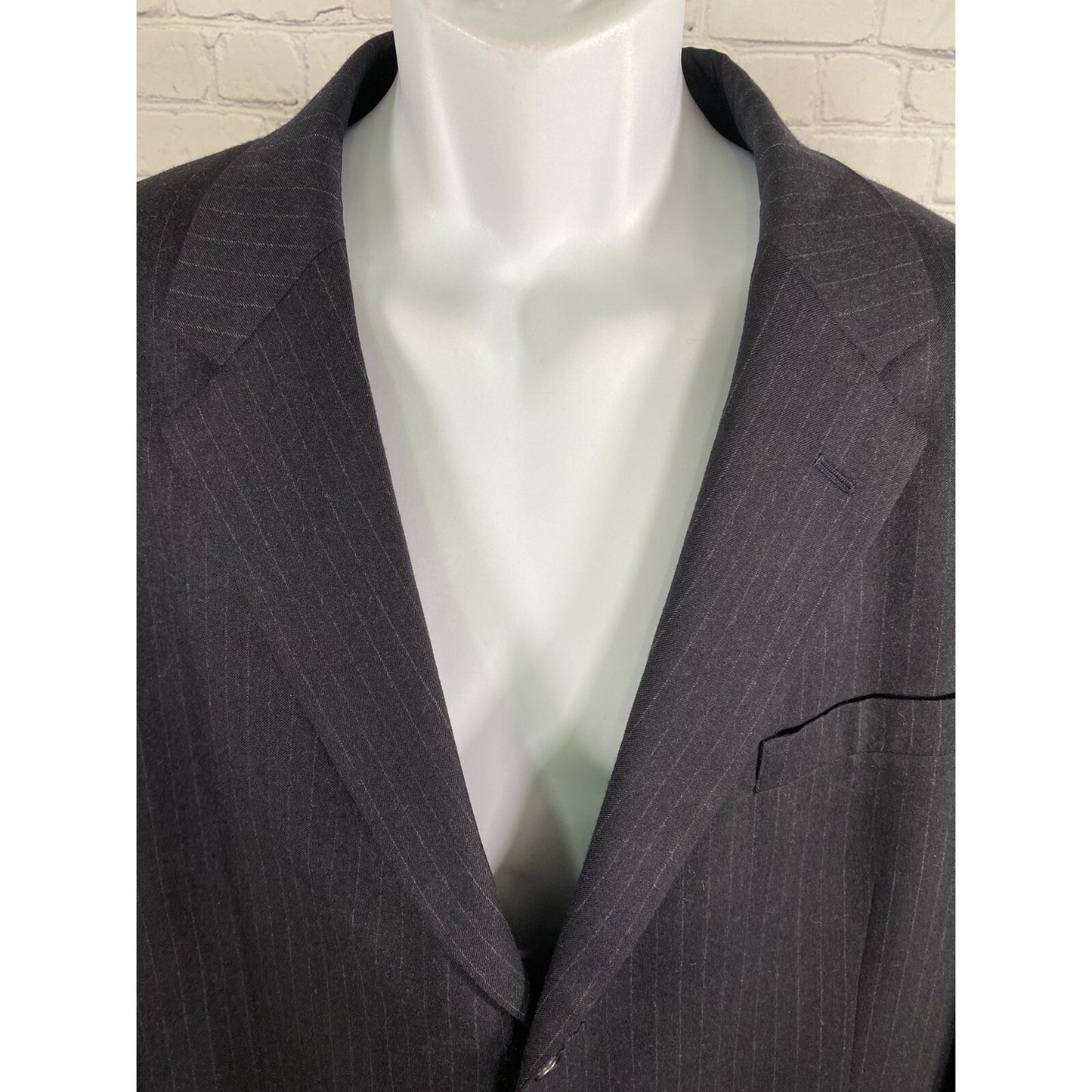 Jos A Bank Blue Pinstriped Wool Cashmere Three Button Blazer Jacket Men’s 46L