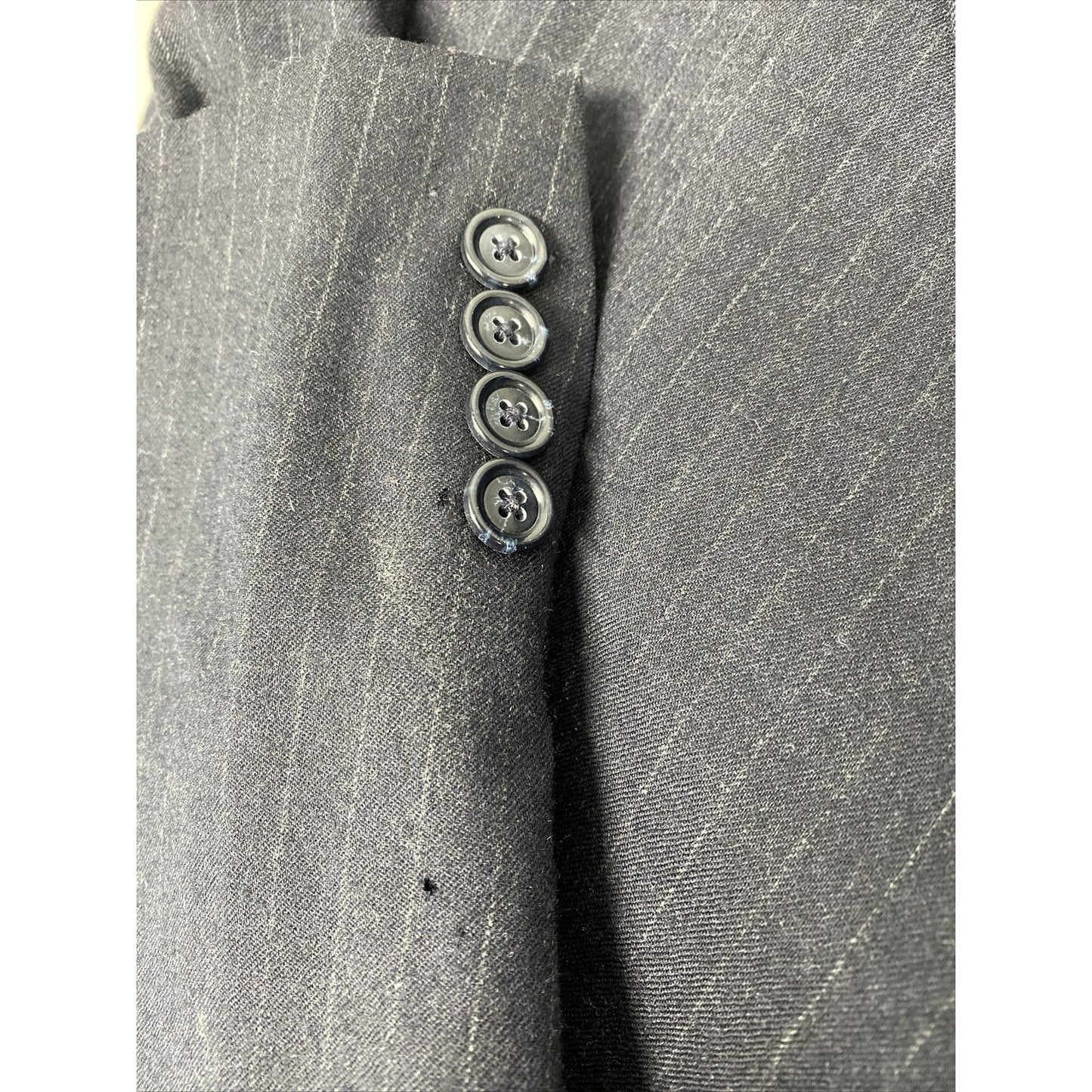 Jos A Bank Blue Pinstriped Wool Cashmere Three Button Blazer Jacket Men’s 46L