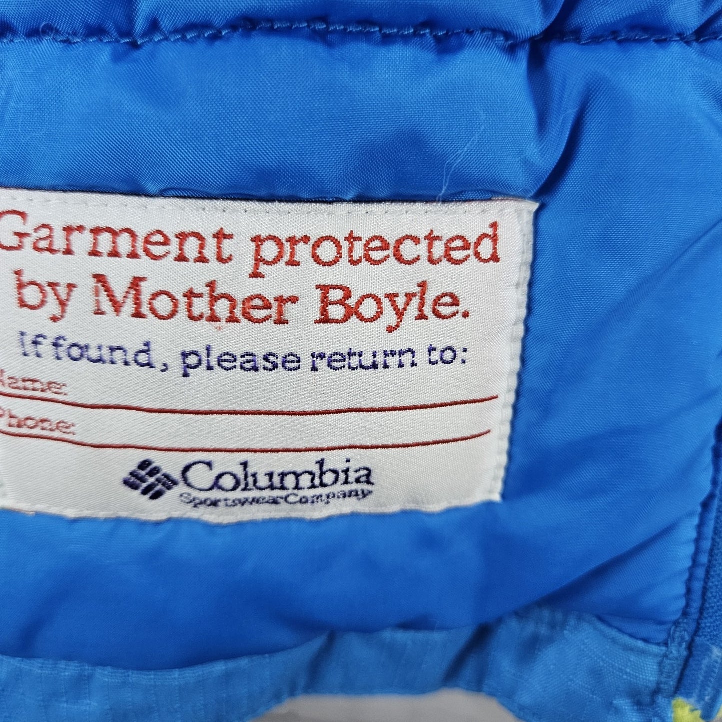 Columbia Blue Tectonite Hooded Insulated Full Zip Snap Inner Pocket Jacket 10/12