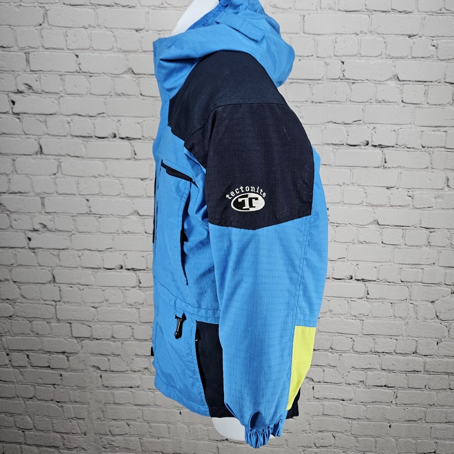 Columbia Blue Tectonite Hooded Insulated Full Zip Snap Inner Pocket Jacket 10/12