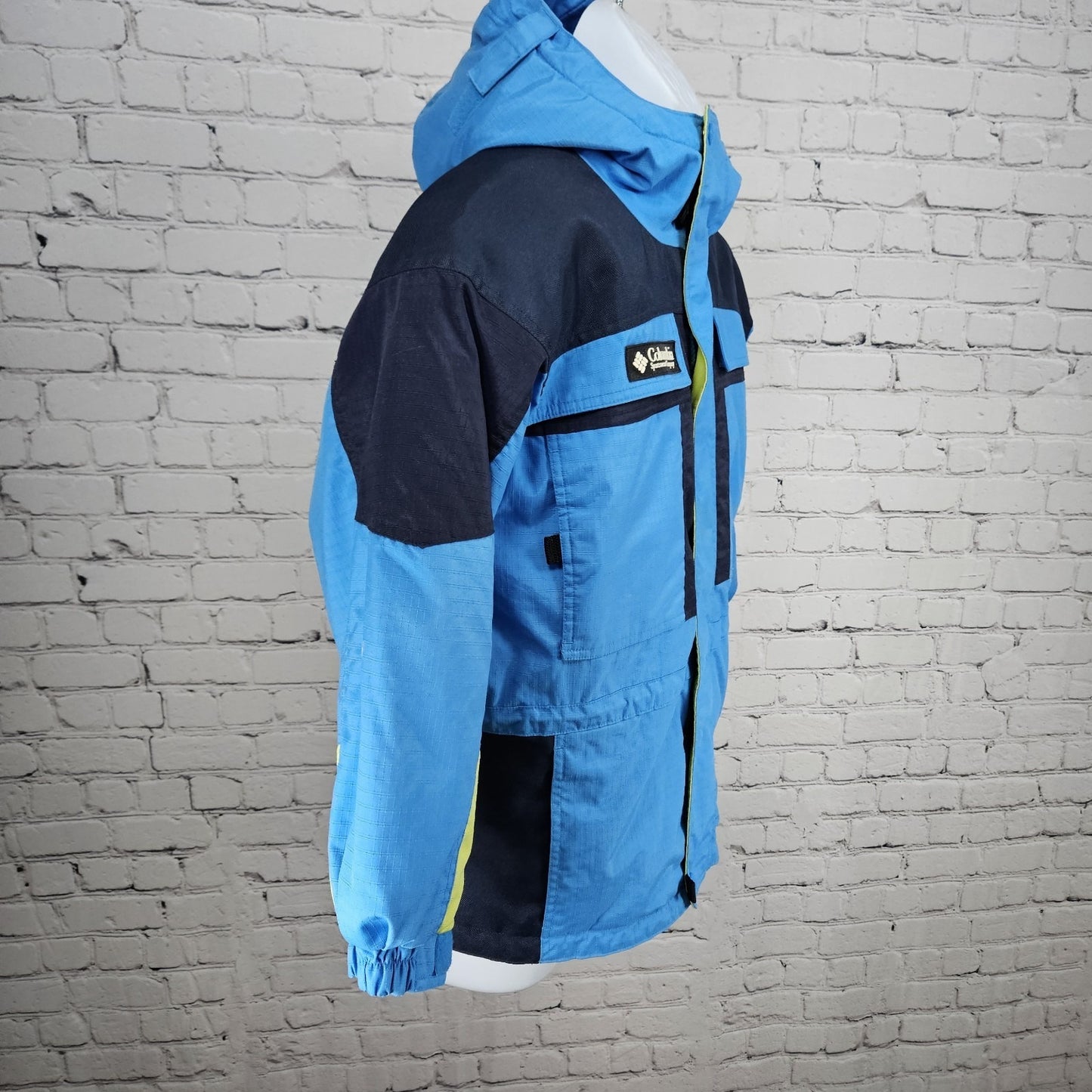Columbia Blue Tectonite Hooded Insulated Full Zip Snap Inner Pocket Jacket 10/12