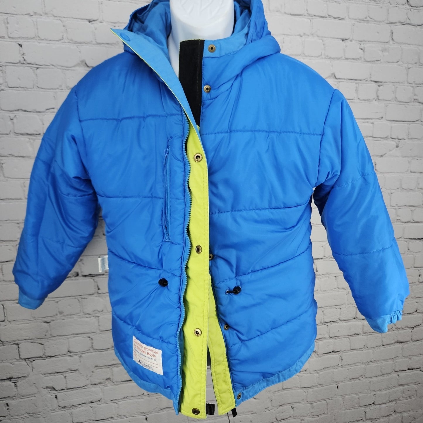 Columbia Blue Tectonite Hooded Insulated Full Zip Snap Inner Pocket Jacket 10/12