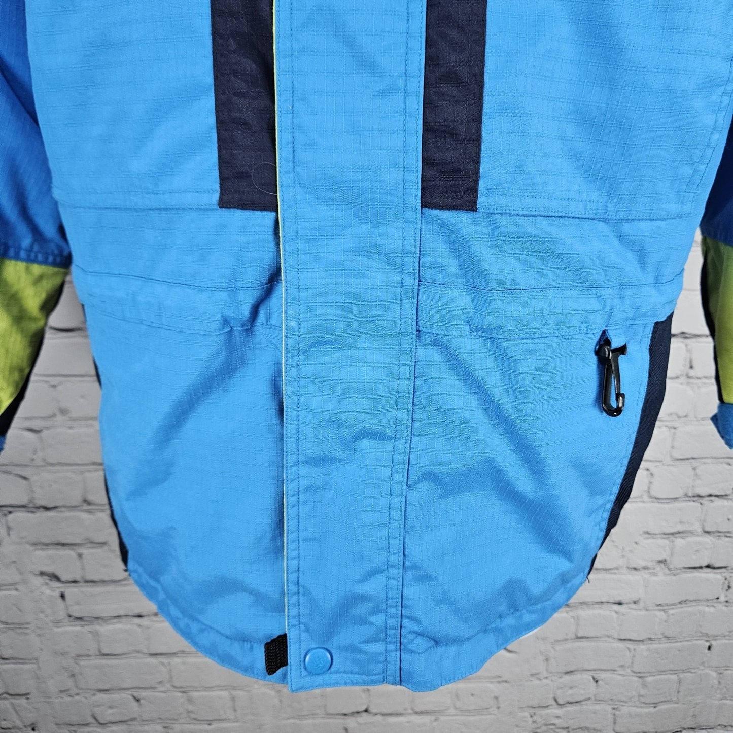 Columbia Blue Tectonite Hooded Insulated Full Zip Snap Inner Pocket Jacket 10/12